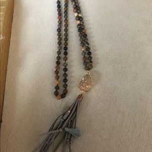 Druzy and beaded necklace